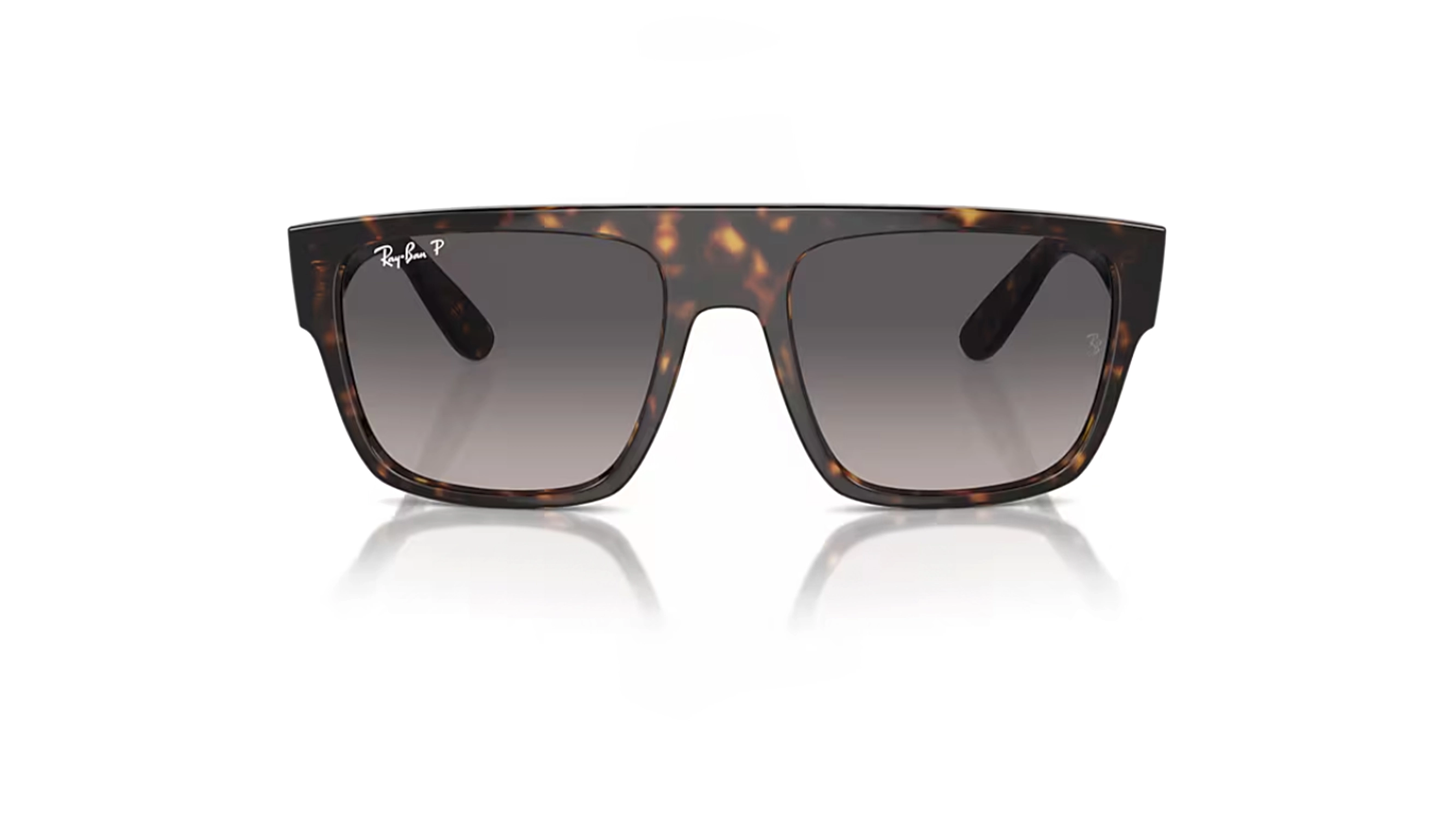 عینک آفتابی پلاریزه ری بن مدل DRIFTER polarized RB0360S - فریم قهوه ای هاوانا و عدسی خاکستری - عکس از زاویه روبرو
