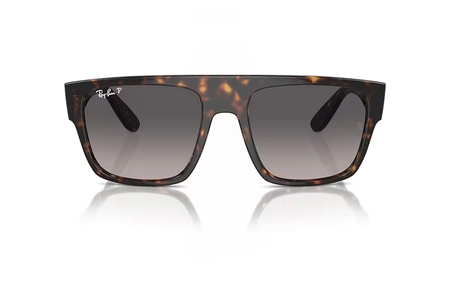 عینک آفتابی پلاریزه ری بن مدل DRIFTER polarized RB0360S - فریم قهوه ای هاوانا و عدسی خاکستری - عکس از زاویه روبرو