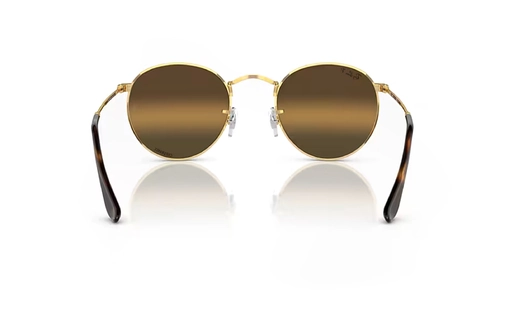 عینک آفتابی پلاریزه کرومانس گرد ریبن مدل RB3447 - فریم فلزی طلایی به همراه عدسی قهوه ای جیوه ای - عکس از داخل عینک