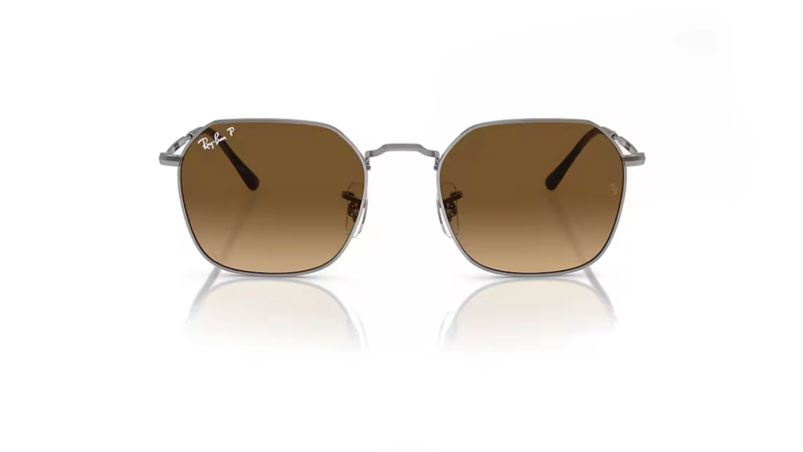 عینک آفتابی پلاریزه مدل JIM POLARIZED RB3694 - فریم فلزی طوسی سرمه ای به همراه عدسی قهوه ای پلاریزه - عکس از زاویه روبرو