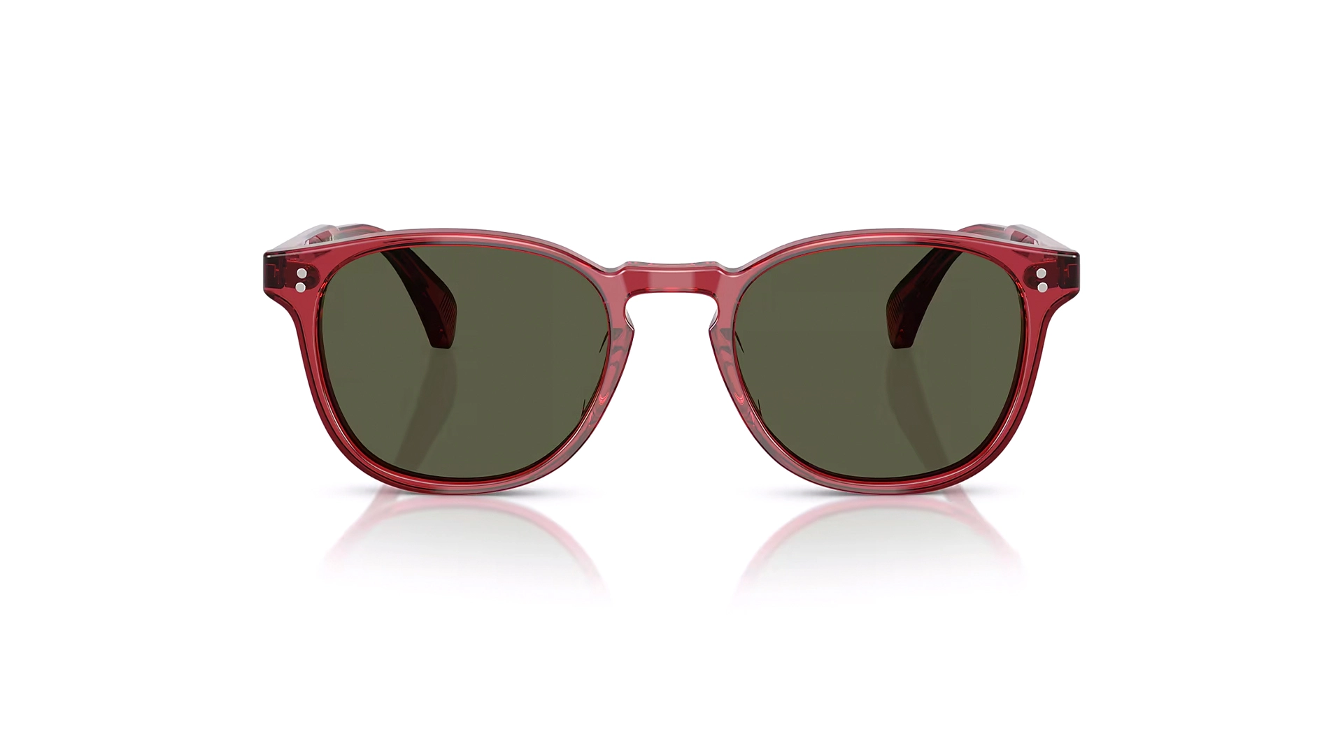 عینک آفتابی مربعی الیورپیپلز Oliver Peoples OV5298SU با بدنه قرمز و عدسی سبز - زاویه روبرو