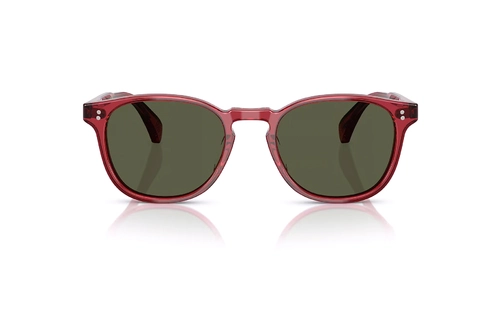 عینک آفتابی مربعی الیورپیپلز Oliver Peoples OV5298SU با بدنه قرمز و عدسی سبز - زاویه روبرو