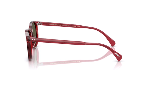 عینک آفتابی مربعی الیورپیپلز Oliver Peoples OV5298SU با بدنه قرمز و عدسی سبز - زاویه کنار