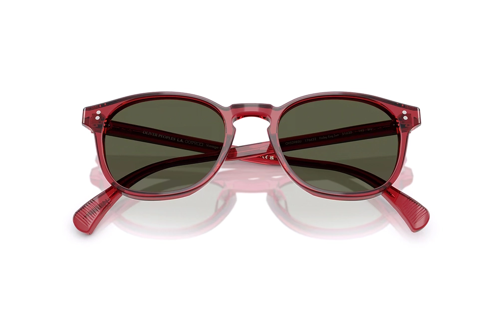 عینک آفتابی مربعی الیورپیپلز Oliver Peoples OV5298SU با بدنه قرمز و عدسی سبز - زاویه بالا