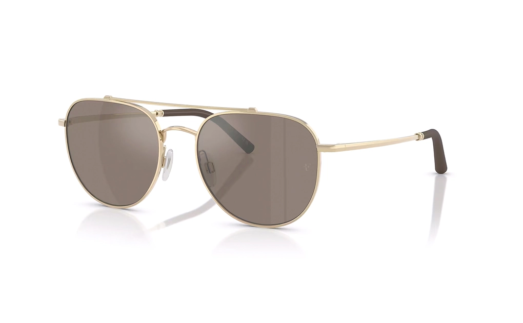 عینک آفتابی الیورپیپلز سری راجر فدرر به رنگ طلایی و عدسی قهوه‌ای - زاویه سه‌رخ