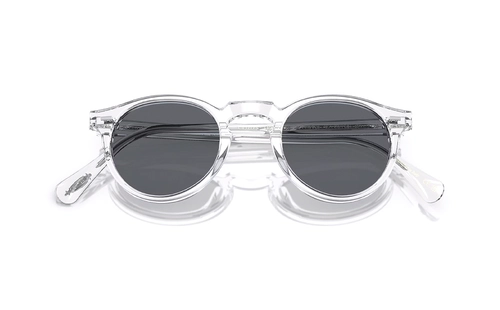 عینک آفتابی گرد شیشه ای فتوکرومیک Oliver Peoples - رنگ عدسی بعد از تیره شده