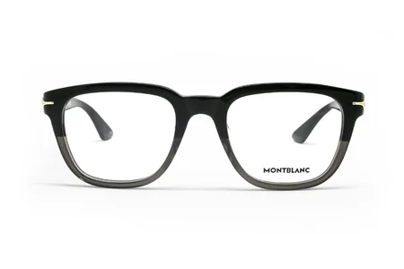 عینک طبی مربعی مون بلان رنگ مشکی و طوسی - زاویه روبرو