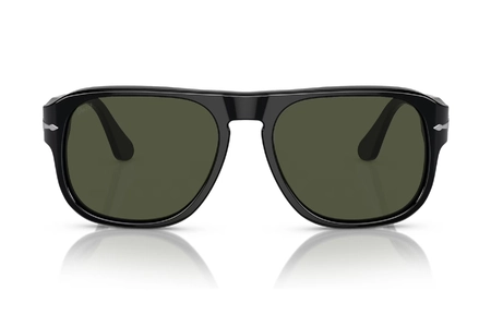 عینک آفتابی پرسول مدل PO3310-فریم مربعی بزرگ رنگ مشکی-عدسی سبز-عکس از زاویه روبرو