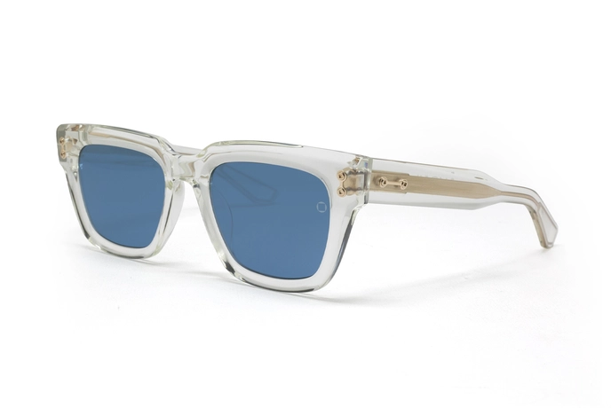 عینک آفتابی کائوچویی بدنه شیشه ای شیشه آبی آکونی - زاویه سه رخ