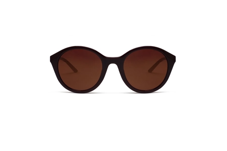 عینک طبی رویه دار بچه گانه امپریو آرمانی-فریم گرد کرم رنگ همراه عدسی دودی قهوه ای-عکس از زاویه روبرو