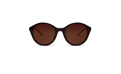 عینک طبی رویه دار بچه گانه امپریو آرمانی-فریم گرد کرم رنگ همراه عدسی دودی قهوه ای-عکس از زاویه روبرو