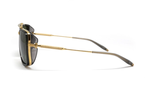 عینک آفتابی شبه خلبانی آکونی بدنه تیتانیوم طلایی مشکی - شیشه سبز - زاویه کنار