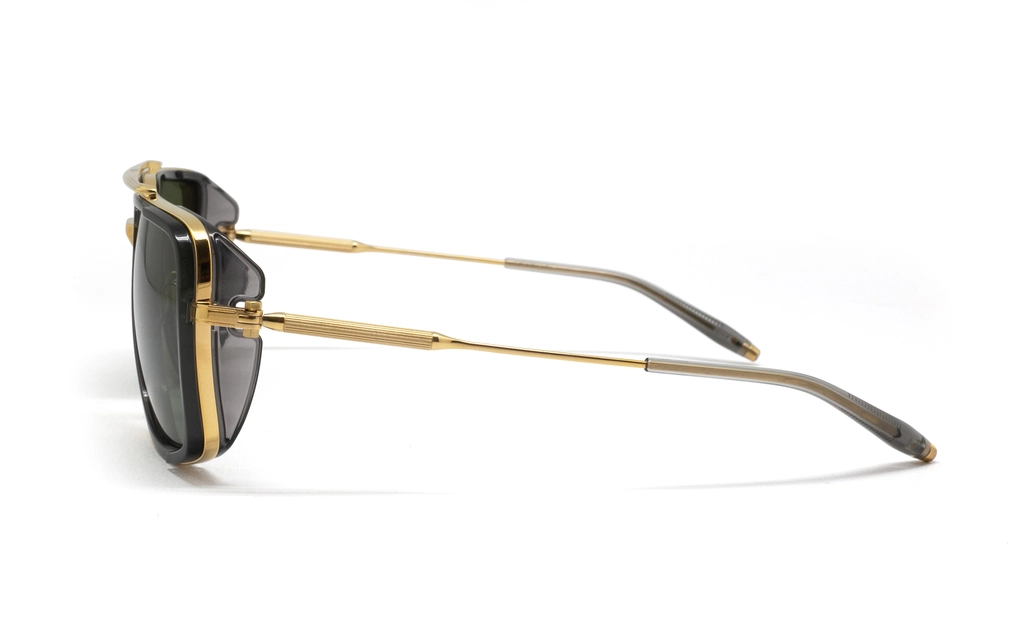 عینک آفتابی شبه خلبانی آکونی بدنه تیتانیوم طلایی مشکی - شیشه سبز - زاویه کنار