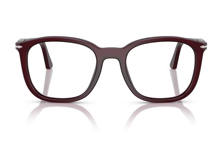 عینک طبی مربعی پرسول مدل PO3355V فریم کائوچویی زرشکی-عکس از زاویه روبرو