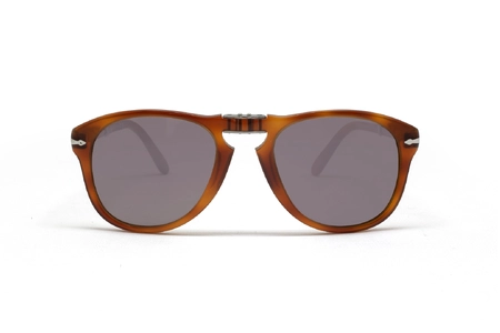 عینک آفتابی پرسول استیو مک کوئین - بدنه قهوه ای روشن عدسی بنفش - زاویه روبرو