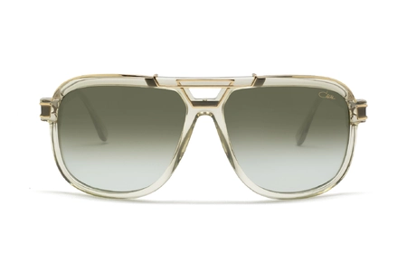 عینک آفتابی مردانه کازال cazal eyewear مدل mod 8044 رنگ بژ و طلایی با عدسی سبز طیف دار - زاویه روبرو