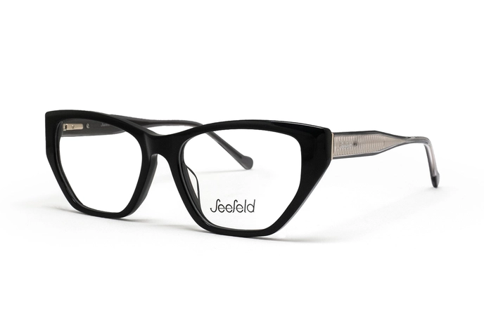 عینک طبی گربه ای سیفلد Seefeld مدل Mariazell رنگ مشکی - زاویه سه رخ