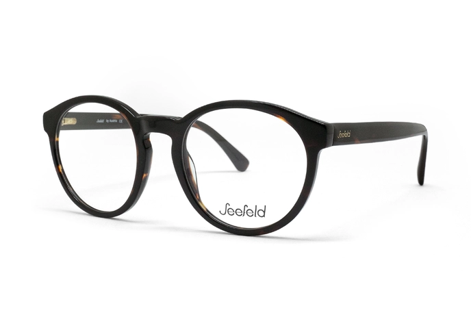 عینک طبی گرد سیفلد Seefeld مدل COBURG رنگ قهوه ای هاوانا - زاویه سه‌رخ