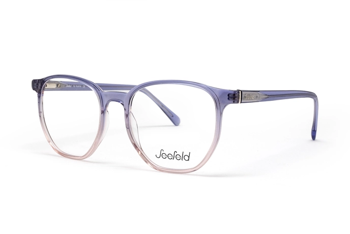 عینک طبی سیفلد Seefeld مدل Linz رنگ بنفش و رزگلد شیشه ای - زاویه سه رخ