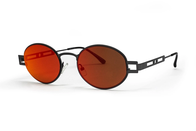 عینک طبی ایتالیانو ایندیپندنت با بدنه فلزی و عدسی قهوه ای جیوه ای-عکس از زاویه سه چهارم رخ