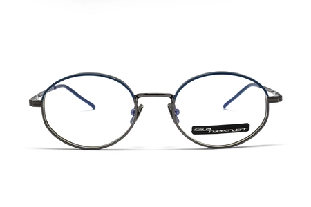 عینک طبی ایتالیانو ایندیپندنت با بدنه فلزی نوک مدادی و آبی-عکس از روبرو