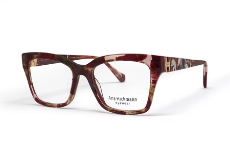 عینک طبی پروانه ای کائوچویی آنا هیکمن با فریم قهوه ای هاوانا  - عکس از زاویه سه رخ