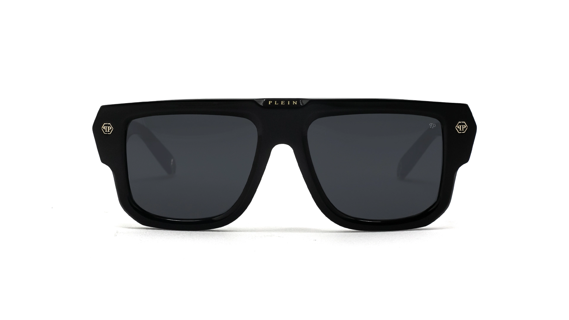 عینک آفتابی فیلیپ پلین Philipp plein SPP179 بدنه مشکی و عدسی دودی - زاویه روبرو