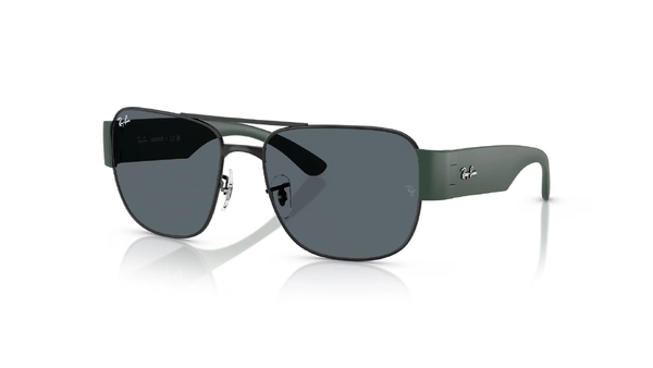عینک آفتابی ریبن لایت فورس Ray Ban RB3756 رنگ بدنه دودی با دسته‌های سبز و عدسی سبز دودی - زاویه سه‌رخ