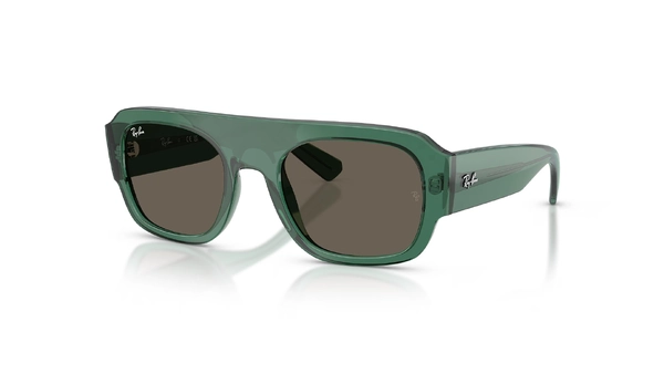 عینک آفتابی ریبن RayBan RB2218 رنگ سبز شیشه‌ای و عدسی قهوه‌ای - زاویه سه‌رخ