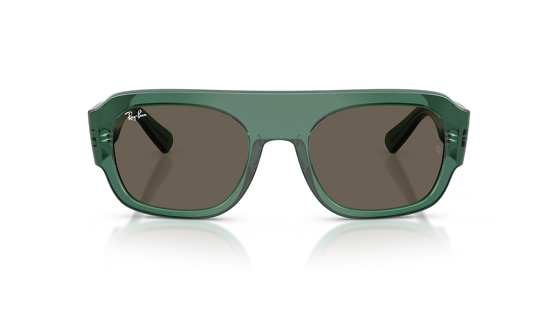 عینک آفتابی ریبن RayBan RB2218 رنگ سبز شیشه‌ای و عدسی قهوه‌ای - زاویه روبرو