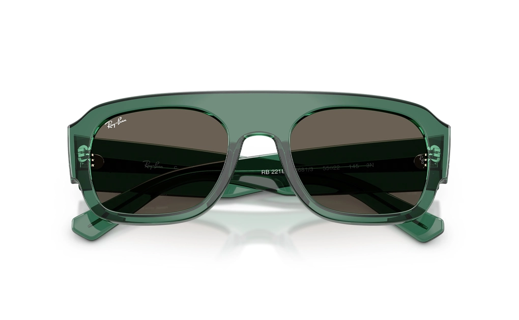 عینک آفتابی ریبن RayBan RB2218 رنگ سبز شیشه‌ای و عدسی قهوه‌ای - زاویه بالا