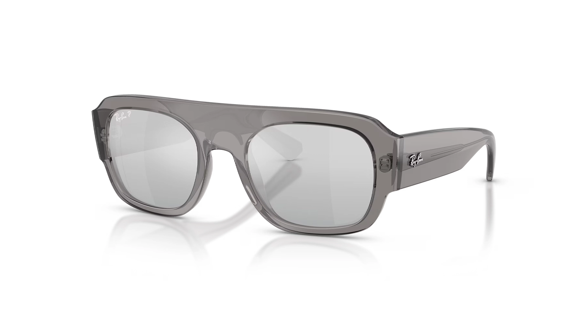 عینک آفتابی پلاریزه ریبن RayBan RB2218 رنگ طوسی شیشه‌ای و عدسی خاکستری آینه‌ای - زاویه سه‌رخ