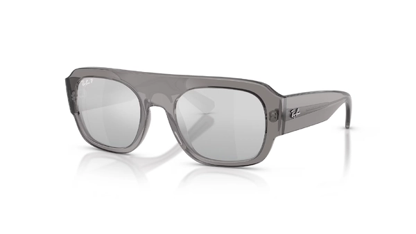 عینک آفتابی پلاریزه ریبن RayBan RB2218 رنگ طوسی شیشه‌ای و عدسی خاکستری آینه‌ای - زاویه سه‌رخ