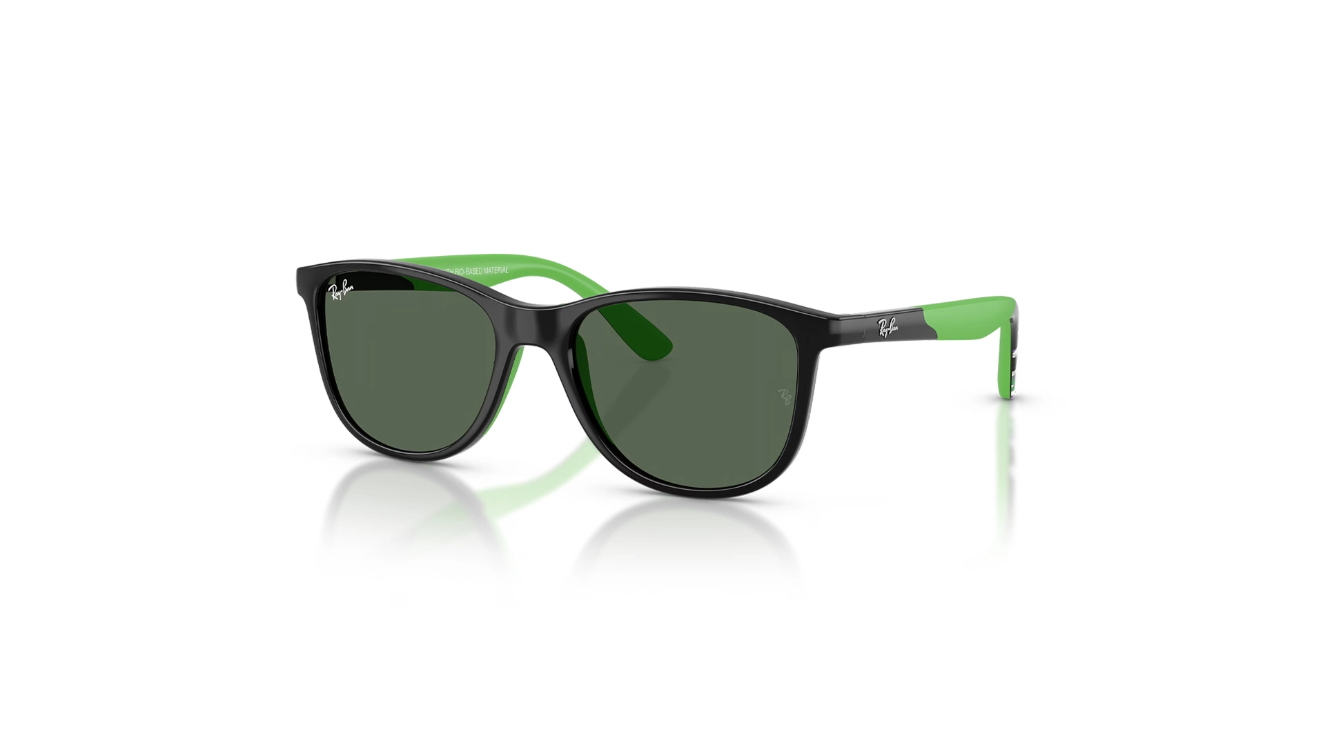 عینک آفتابی کودک و نوجوان ریبن RayBan RJ9077 | Disney Pixar رنگ مشکی و سبز با عدسی سبز - زاویه سه‌رخ