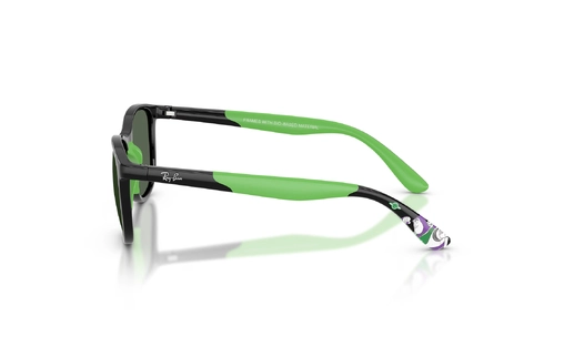 عینک آفتابی کودک و نوجوان ریبن RayBan RB9077S | Disney Pixar رنگ مشکی و سبز با عدسی سبز - زاویه کنار