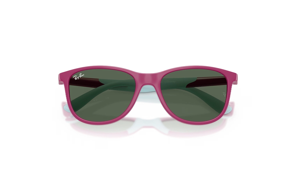 عینک آفتابی بچگانه Ray-Ban Disney Lilo & Stitch مدل RB9077S با فریم مربعی رنگی و عدسی سبز تیره - زاویه بالا