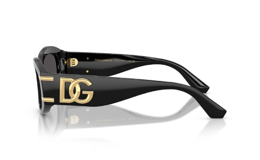 عینک آفتابی زنانه دولچه گابانا Dolce&Gabbana  DG4502S کائوچویی مشکی با عدسی دودی - زاویه کنار