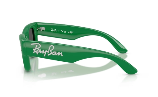 عینک آفتابی ویفرر پافر ریبن سری کریستال Ray Ban Wayfarer Puffer Crystal Edition  رنگ سبز نگین دار - کنار