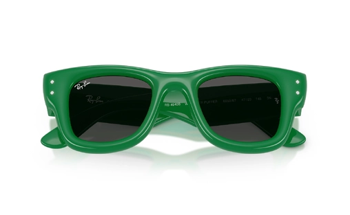 عینک آفتابی ویفرر پافر ریبن سری کریستال Ray Ban Wayfarer Puffer Crystal Edition  رنگ سبز نگین دار - بالا