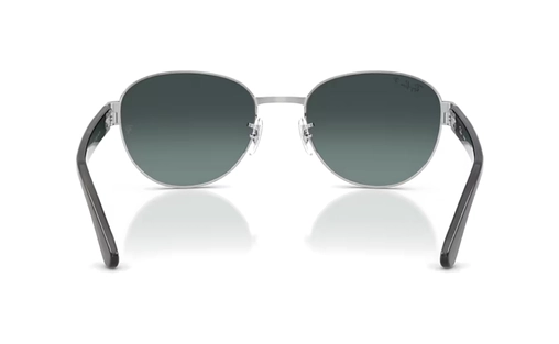 عینک آفتابی ری بن پلاریزه مدل Ray-Ban RB3766C-فریم فلزی با دسته کائوچو مقاوم رنگ فریم نقره به همراه عدسی جیوه ای طلایی آبی-عکس از زاویه داخل عینک