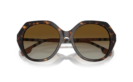 عینک آفتابی زنانه بربری Burberry BE4375 پلاریزه با بدنه هاوانا و عدسی قهوه‌ای طیف‌دار - زاویه بالا
