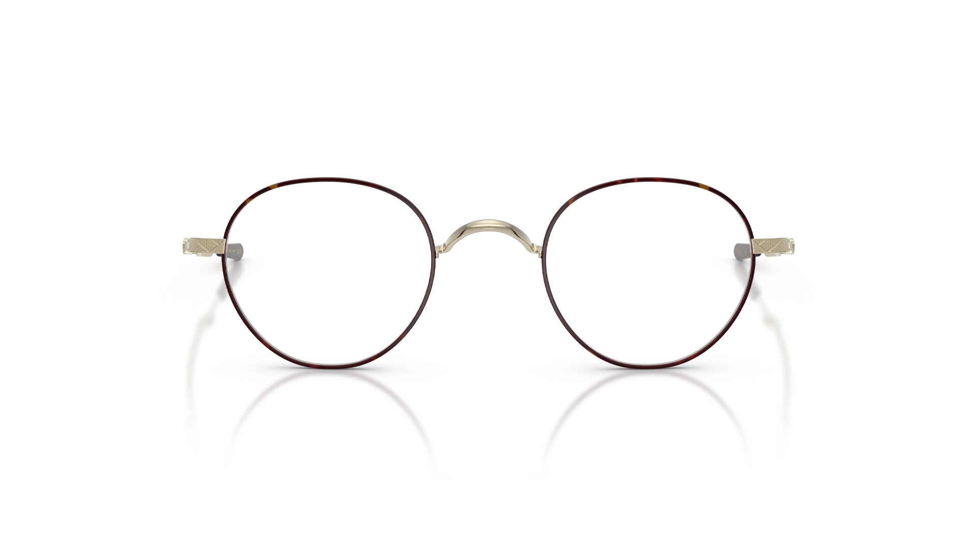 عینک طبی تیتانیومی گرد الیورپیپلز Oliver Peoples OV1368T رنگ قهوه‌ای لاک‌پشتی شامپاینی - زاویه روبرو