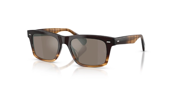 عینک آفتابی الیورپیپلز سری راجر فدرر Oliver Peoples R-16 بدنه قهوه‌ای و عدسی قهوه‌ای آینه‌ای - زاویه سه‌رخ
