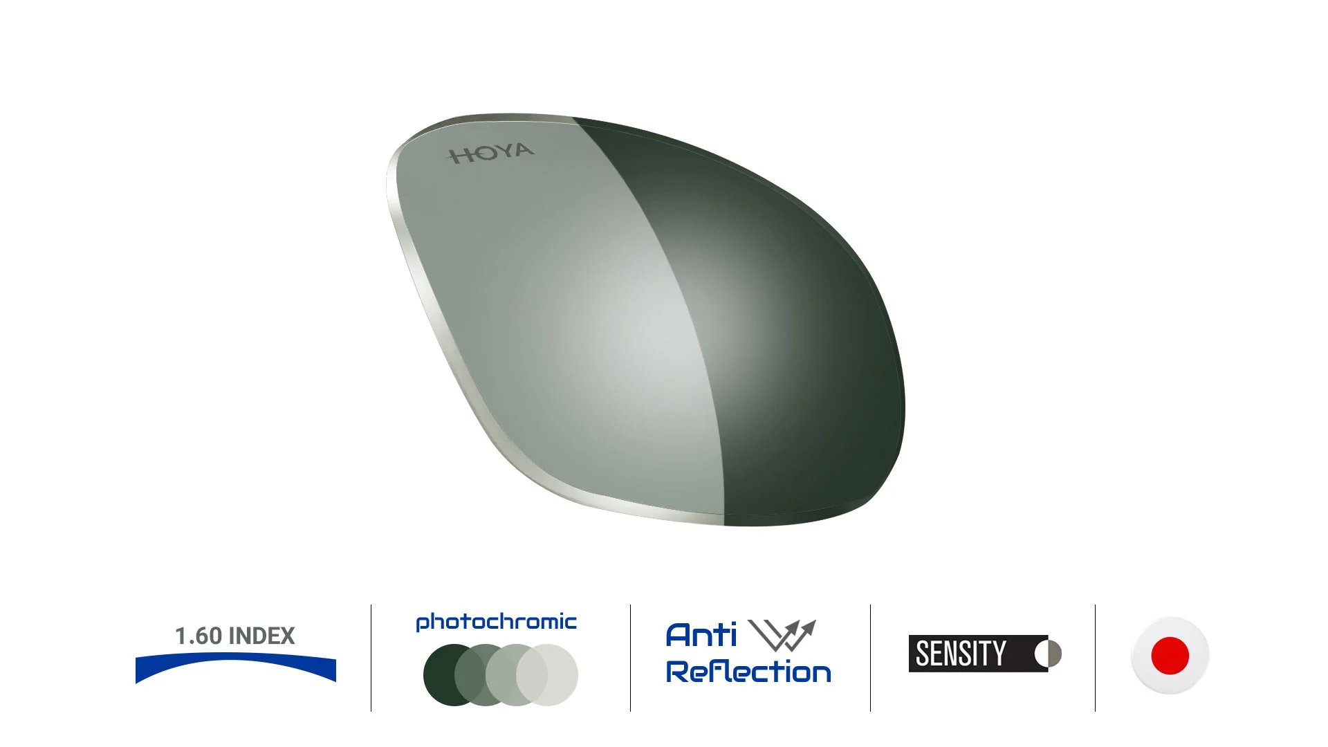 عدسی فتوکرومیک سنسیتی 2 هویا - Hoya Sensity II - هویا نیمه سفارشی فتوکرومیک سنسیتی 2 سبز 1.60